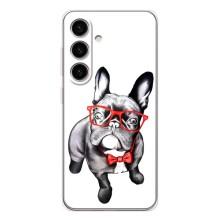 Бампер для Samsung Galaxy S25 с картинкой "Песики" (В очках)
