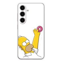 Чjхол з Сімпсонами для Samsung Galaxy S25 (VPrint) (Гомер з пончиком)