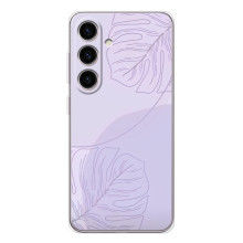 Чохол квітковий дизайн для Samsung Galaxy S25 – Монстера фіолетова