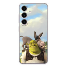 Чехол с мультфильмом Шрек на Samsung Galaxy S25 – Шрек и осел