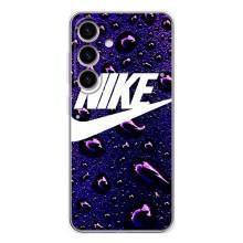 Чохол з логтипом Найк на Samsung Galaxy S25 (Найк на фіолетовому)