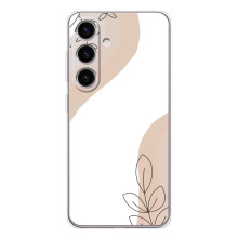 Силиконовый чехол с принтом в цветах на Samsung Galaxy S25 – Нюдовый дизайн