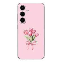 Чехол с розовым рисунком для Samsung Galaxy S25 – Букет цветов