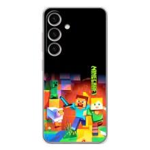 Чехлы для Samsung Galaxy S25 (Персонажи Майн Крафт) (Герой Майнкрафт)