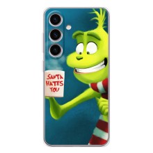 Рождественские Чехлы для Samsung Galaxy S25 (VPrint) (Зеленый Гринч)