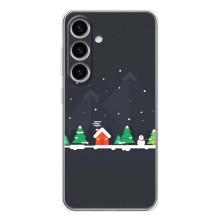 Силіконовий бампер на різдво для Samsung Galaxy S25 (Місто зимове)