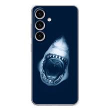 Силиконовый бампер с картинкой животных для Samsung Galaxy S25 (Пасть Акулы)