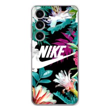 Силиконовый Чехол на Samsung Galaxy S25 с картинкой Nike (Цветочный Nike)