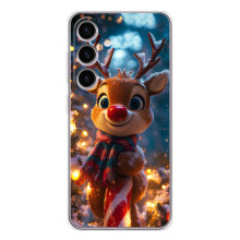 Яскравий чохол для Samsung Galaxy S25 з Зимові Оленята – Олень з шарфом