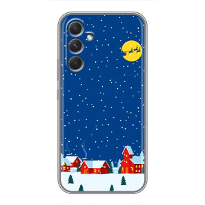 Силиконовый бампер на рождество для Samsung Galaxy S26 Edge (Город в снегу)