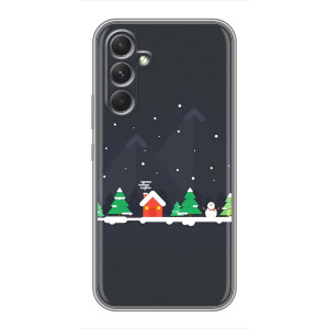 Силиконовый бампер на рождество для Samsung Galaxy S26 Edge (Город зимний)