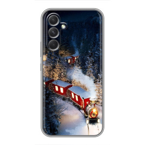 Силиконовый бампер на рождество для Samsung Galaxy S26 Edge (Поезд)
