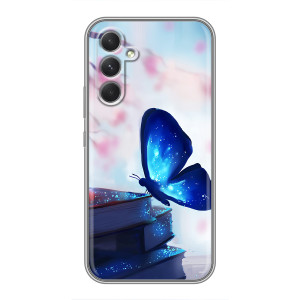 Силиконовый бампер с картинкой животных для Samsung Galaxy S26 Edge – Бабочка синяя