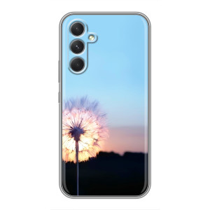 Силиконовый Чехол с одуванчиками на Samsung Galaxy S26 Edge – Закат с одуванчиком
