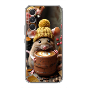 Печатный чехол «Зверята с кофе» для Samsung Galaxy S26 Edge (Мышка с кофе)