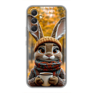Печатный чехол «Зверята с кофе» для Samsung Galaxy S26 Edge (Зайчик с кофе)