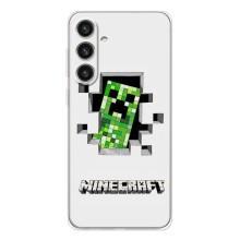 Чехол Майнкрафт на Samsung Galaxy S26 Plus (AlphaPrint) Minecraft (крипер Майнкрафт)