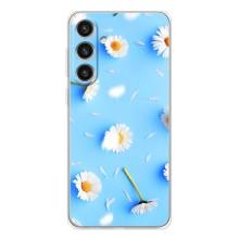 Чехол с Цветами для Samsung Galaxy S26 Plus (ромашки на голубом)