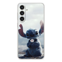 Чехол с рисунком Стич для Samsung Galaxy S26 Plus – Стич с цветочком