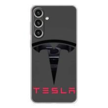 Силіконовий бампер з картинкою машини на Samsung Galaxy S26 Plus – Logo TESLA