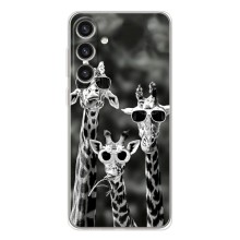 Силиконовый чехол с КАРТИНКАМИ лето для Samsung Galaxy S26 Plus (AlphaPrint) (Жирафы в очках)