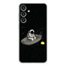 Силиконовый Чехол с принтом "Космонавты" на Samsung Galaxy S26 Plus – Космонавт на рыбалке