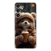 Печатный чехол «Зверята с кофе» для Samsung Galaxy S26 Plus – Мишка с кофе
