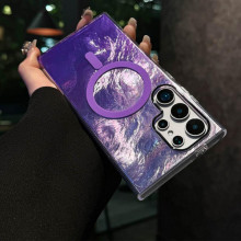 Чехол TPU Shiny Mountain (MagFit) для Samsung Galaxy S26 Ultra – Фиолетовый