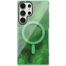 Чехол TPU Shiny Mountain (MagFit) для Samsung Galaxy S26 Ultra – Зеленый