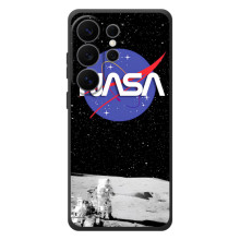 Силиконовый бампер с принтом "Наса" на Samsung Galaxy S26 Ultra – Nasa на луне