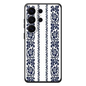 Силиконовый Чехол на Samsung Galaxy S26 Ultra с картинкой Вышиванки – Синяя вышиванка