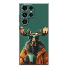 Чохол з принтом стильні тварини для Гелексі С26 Ультра – Лось з кавою