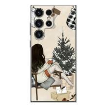 Рождественские, Праздничные Чехлы для Гелекси С26 Ультра (Девушка с елкой)