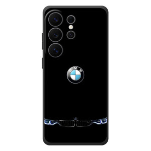 Силиконовый бампер с картинкой машины на Samsung Galaxy S26 Ultra (Черный BMW)