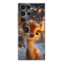 Яркий чехол для Samsung Galaxy S26 Ultra с Зимними Оленятами – Оленёнок среди гирлянд