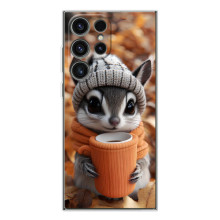 Печатный чехол «Зверята с кофе» для Samsung Galaxy S26 Ultra