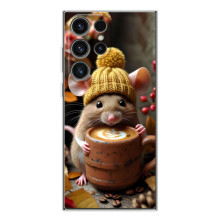 Печатный чехол «Зверята с кофе» для Samsung Galaxy S26 Ultra – Медведь с кофе