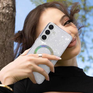 Чехол TPU Eclipse Sparkle Magnetic Fit для Samsung Galaxy S26 – Прозрачный