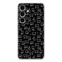 Чехол на тематику: Коты для Samsung Galaxy S26 – Котики на черном