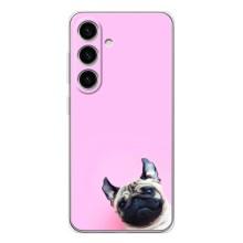 Бампер для Samsung Galaxy S26 с картинкой "Песики" (Собака на розовом)