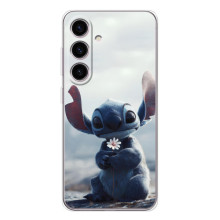 Чехол с рисунком Стич для Samsung Galaxy S26 – Стич с цветочком