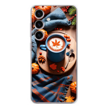 Чехол с уникальным дизайном «Осень с кофе» для Samsung Galaxy S26 – Кофе и тыквы