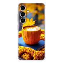 Чехол с уникальным дизайном «Осень с кофе» для Samsung Galaxy S26 – Кофе с жёлтым