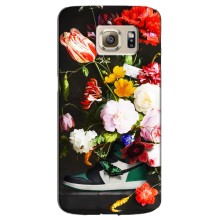 Брендновые Чехлы для Samsung Galaxy S6 Edge / G925 - (PREMIUMPrint) (Nike цветы)