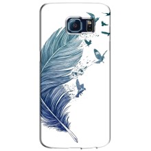 Чехол с картинкой (Стильные) для Самсунг S6, Гэлакси S6, G920 - (AlphaPrint) (Перышко)