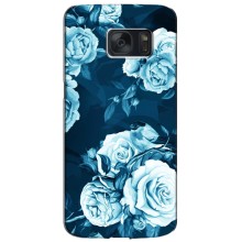 Чехлы (ART) Цветы на Samsung Galaxy S7 / G930 (VPrint) (Голубые Бутоны)