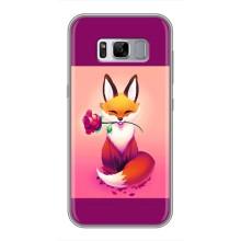 Чехлы с картинкой Лисички для Samsung Galaxy S8 Plus, G955 (VPrint) (Лисичка с розочкой)