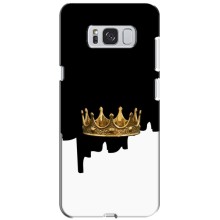 Чехол (Корона на чёрном фоне) для Самсунг С8 Плюс – Золотая корона