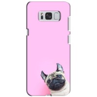 Бампер для Samsung Galaxy S8 Plus, G955 с картинкой "Песики" (Собака на розовом)