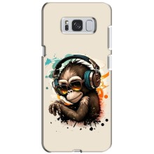 Чехол с Обезьянами Samsung Galaxy S8 Plus, G955 - (AlphaPrint) (Макака в наушниках)